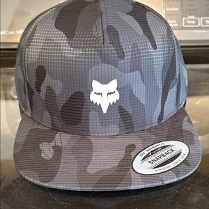 Fox Urban Camo Snapback Hat - Black and Gray